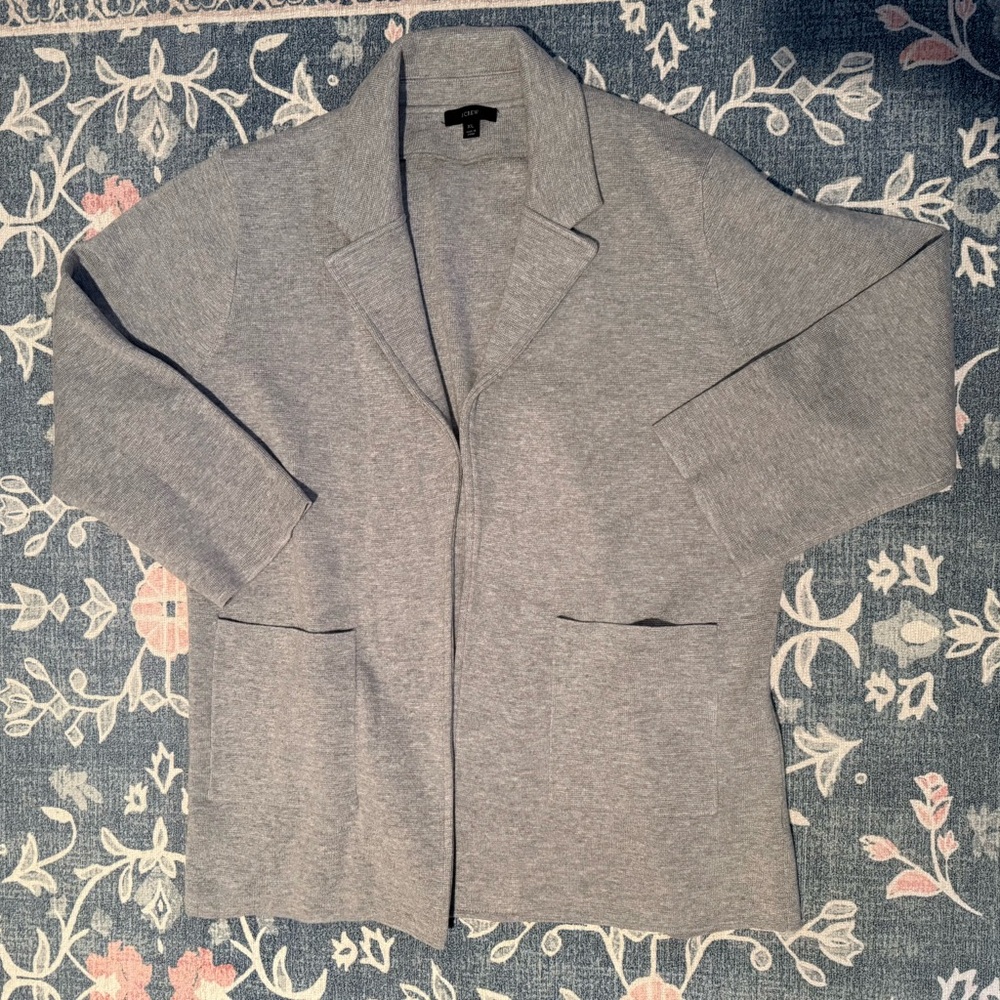 J. Crew Light Gray Sophie Knit sweater Blazer
